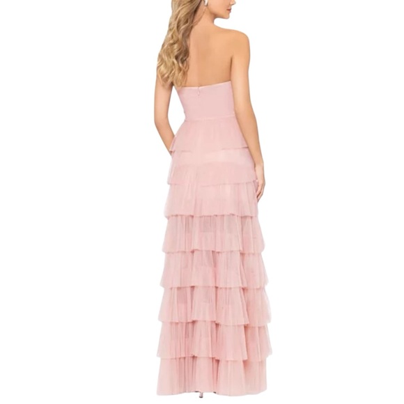 NWT AQUA Cut Out Ruffle Tiered Gown Dress Size 4 - Picture 3 of 8